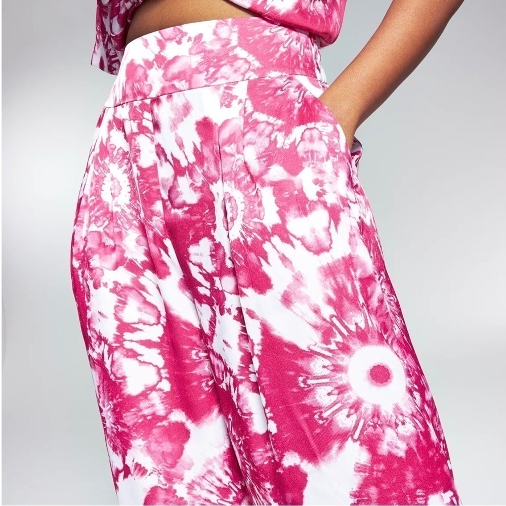Ade Samuel for INC Printed Wide-Leg Trousers,‎ Daphne Dye Pink Floral Size XXXL - Picture 3 of 8
